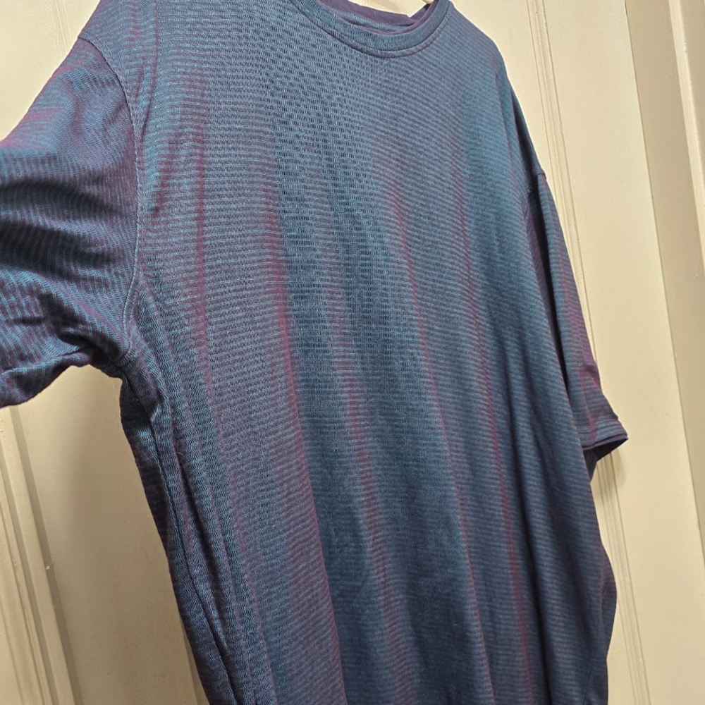 Falls Creek Men's Blue and Purple Short Sleeve Tee